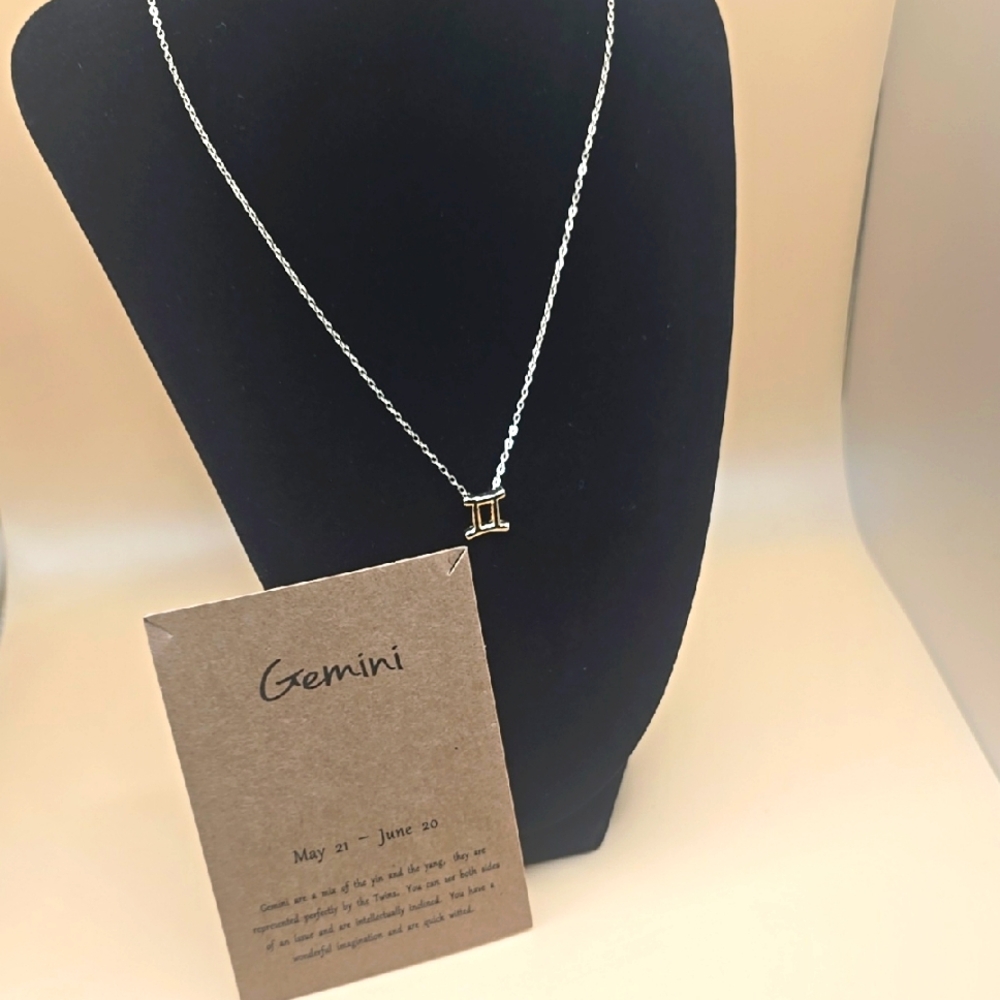 Gemini Zodiac Necklace | Gold Chain | Astrology Jewelry | Gift Ready